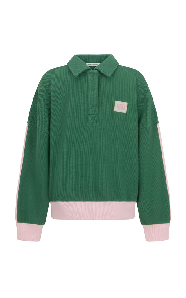 Waffle Splice Sweatshirt | Sage Green - Image 5