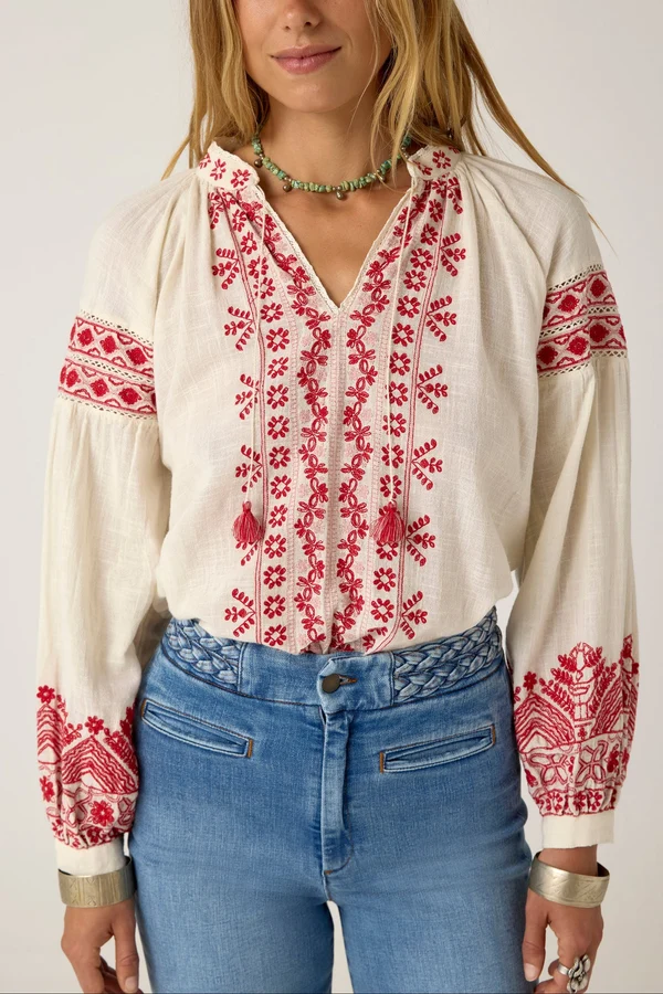 Antonella Blouse | Cranberry - Image 3