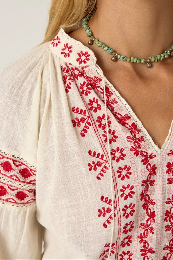 Antonella Blouse | Cranberry - Image 7