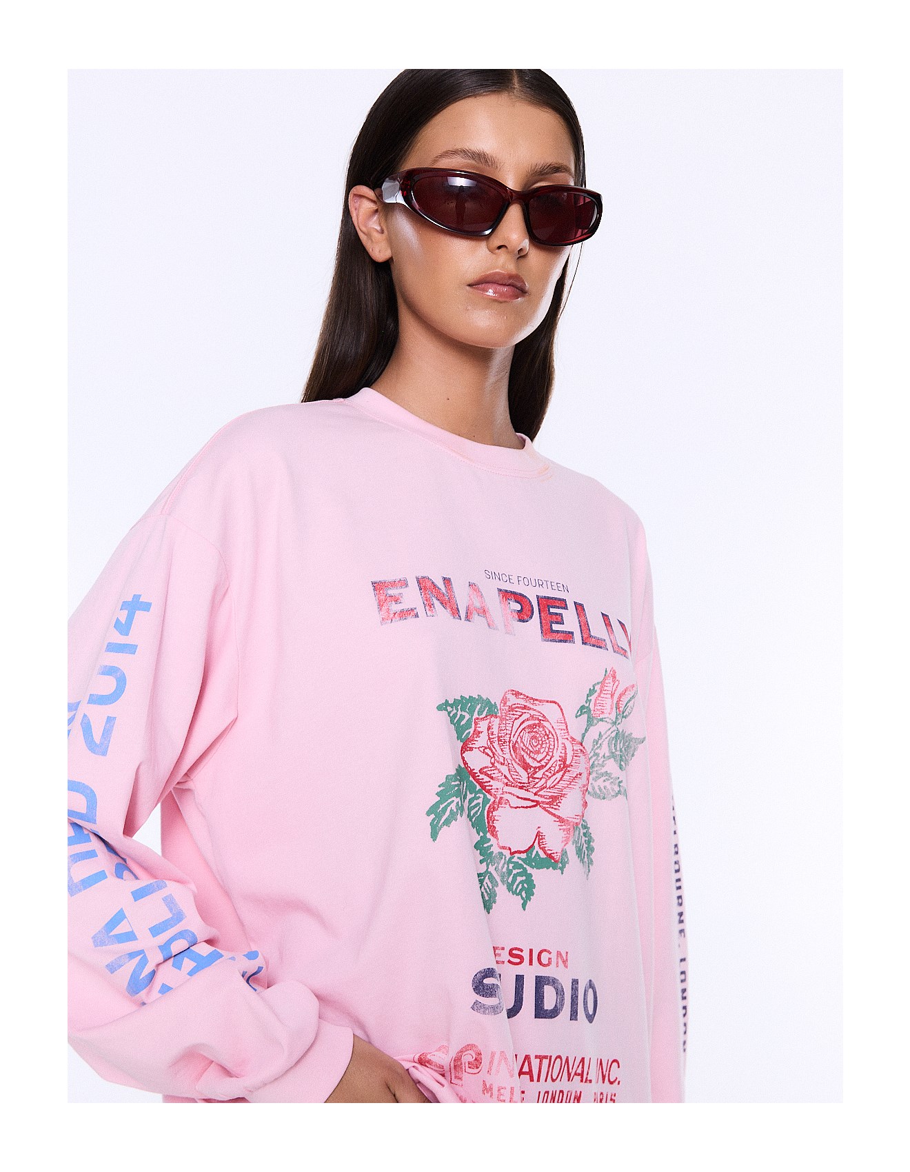 Hailey Long Sleeve Cuffed Tee | Blush Pink - Image 2
