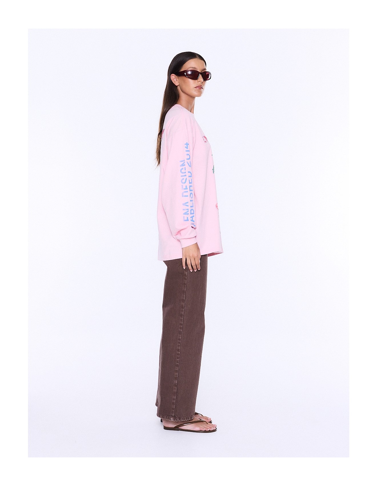 Hailey Long Sleeve Cuffed Tee | Blush Pink - Image 3