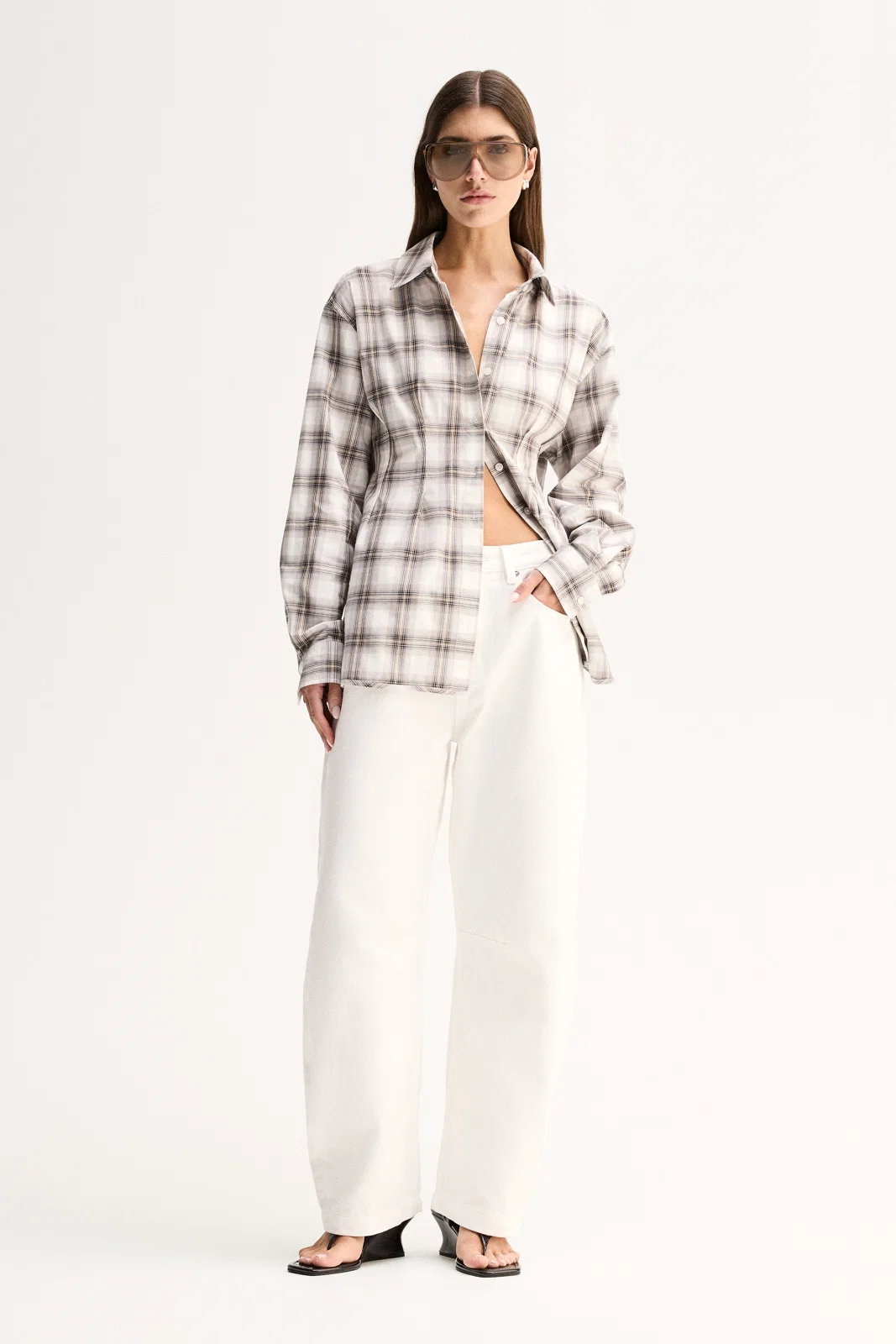 Heather Shirt | White Check