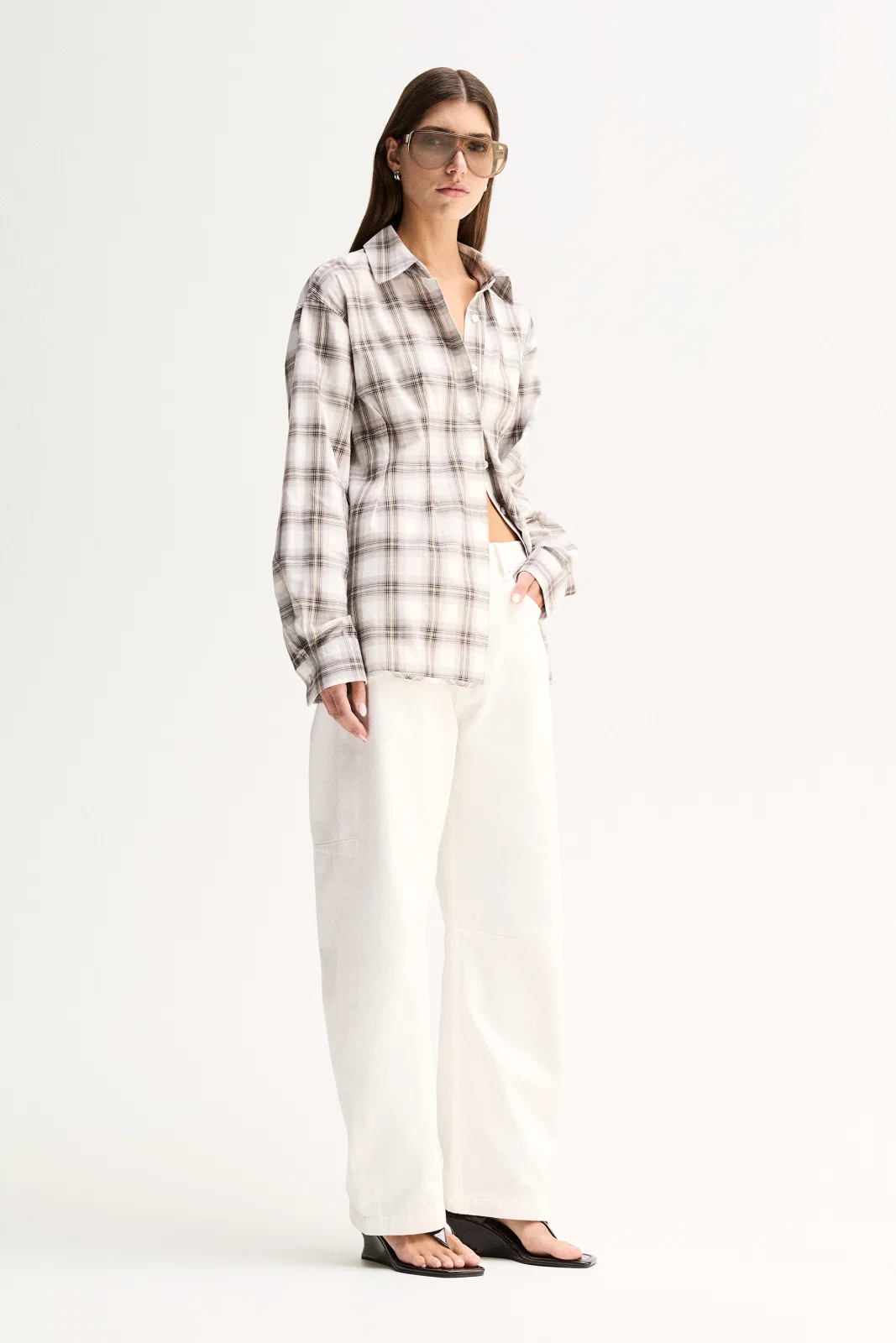 Heather Shirt | White Check - Image 3