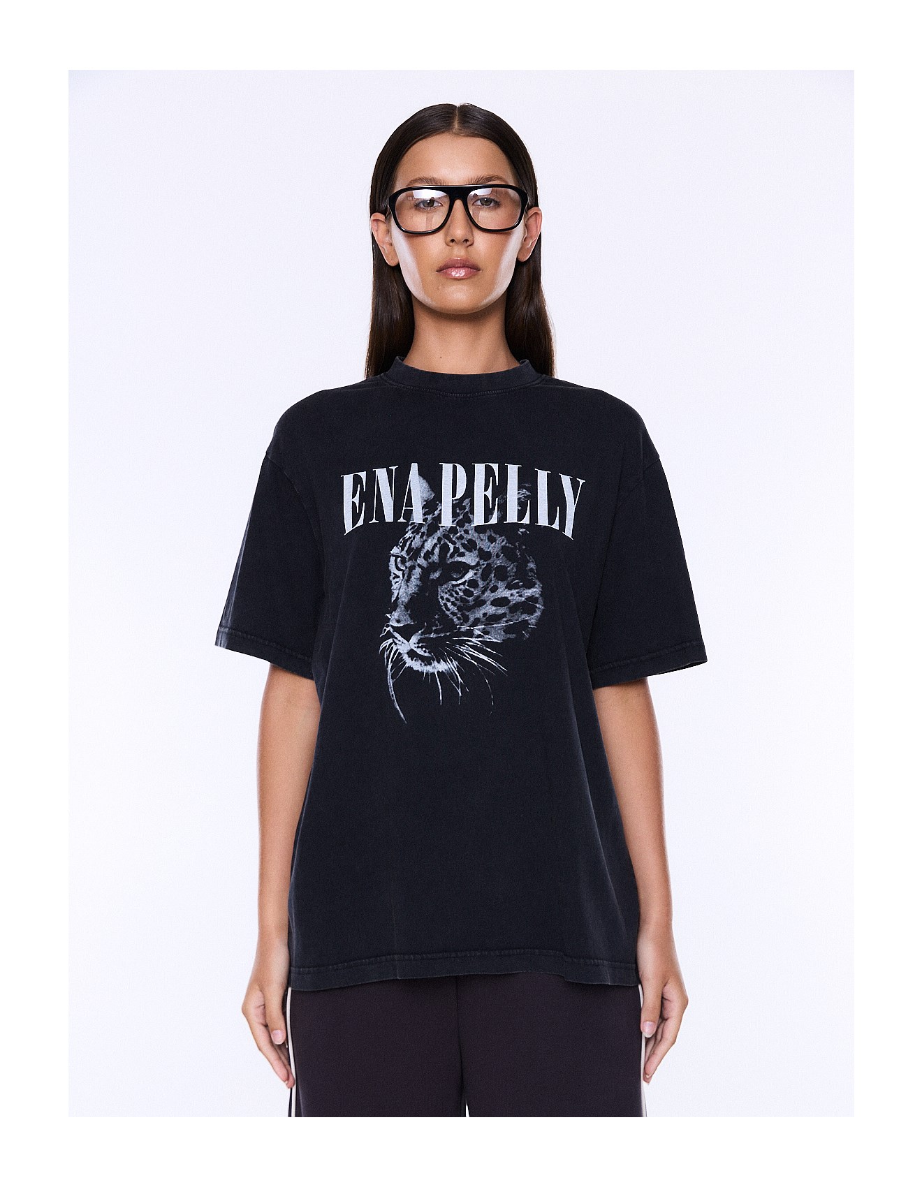 Ivy Relaxed Tee | Vintage Black/EP Cheetah