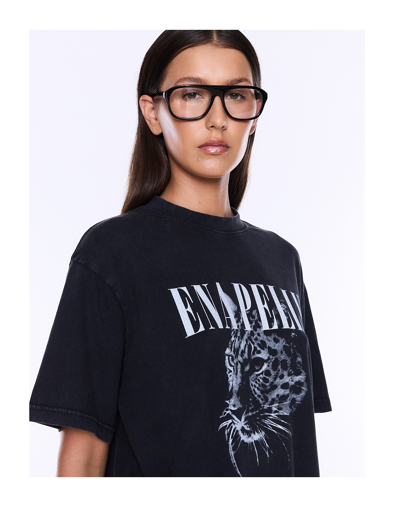 Ivy Relaxed Tee | Vintage Black/EP Cheetah - Image 2