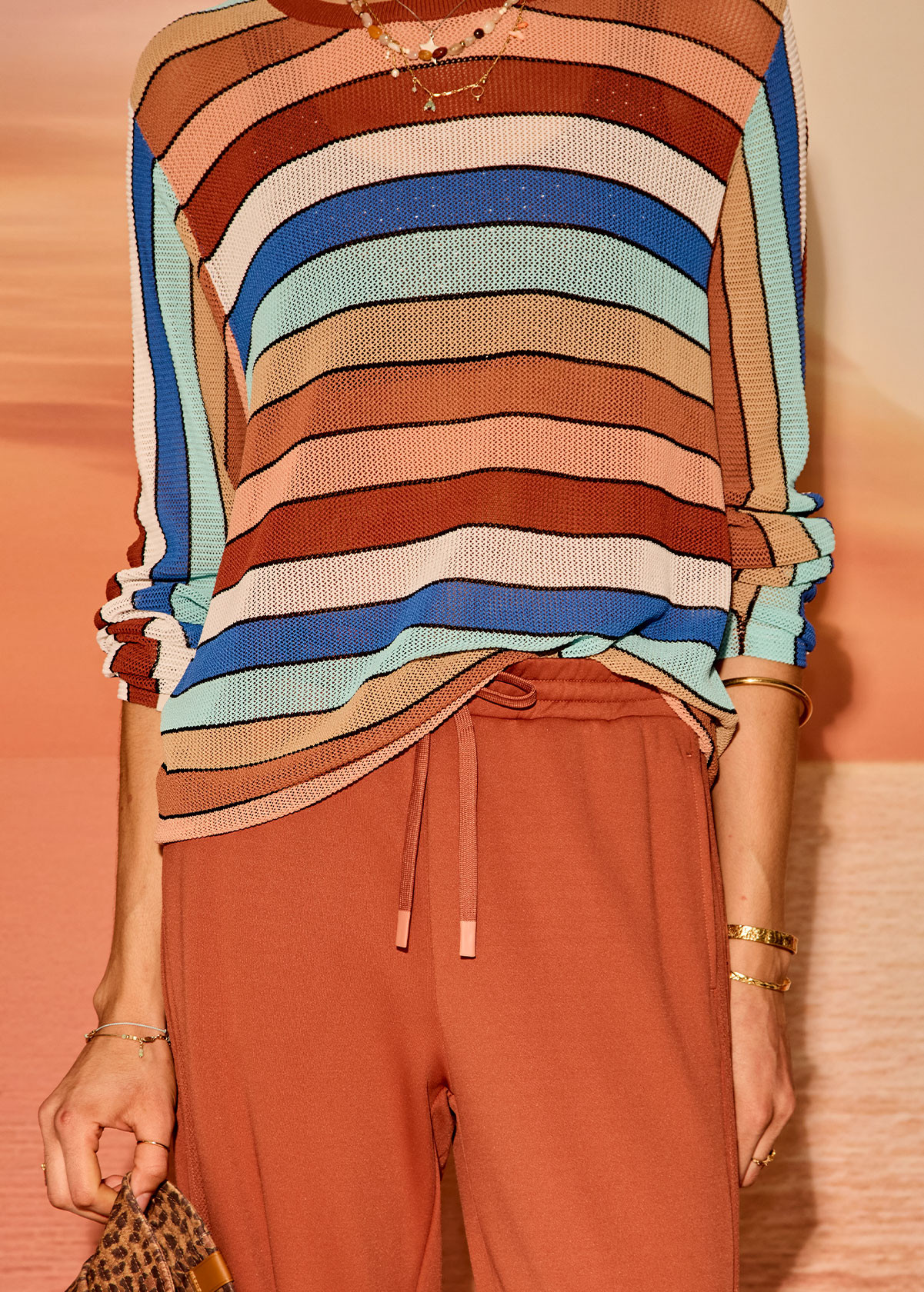 Iza Milla Long Sleeve Knit Top | Stripe - Image 2