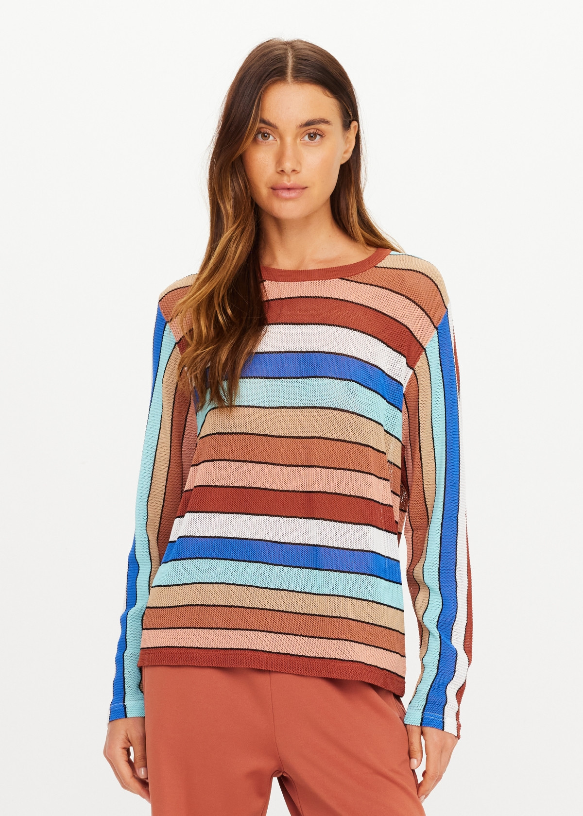 Iza Milla Long Sleeve Knit Top | Stripe - Image 4