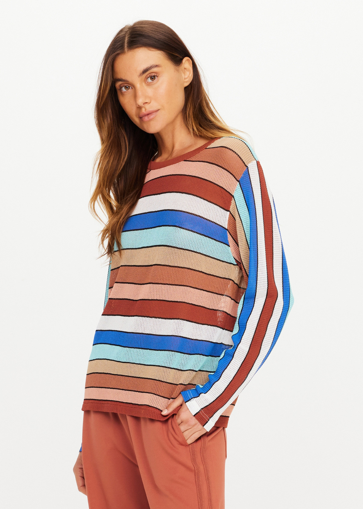 Iza Milla Long Sleeve Knit Top | Stripe - Image 6