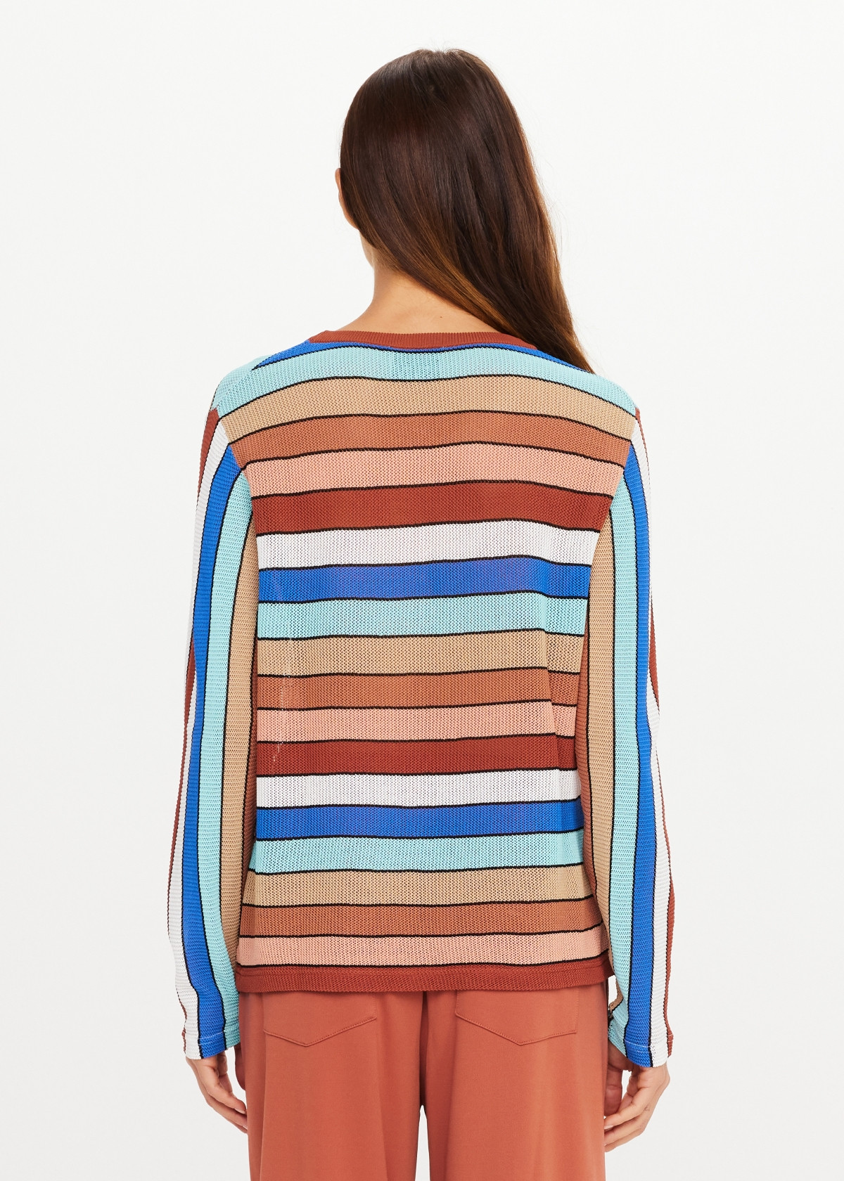 Iza Milla Long Sleeve Knit Top | Stripe - Image 7