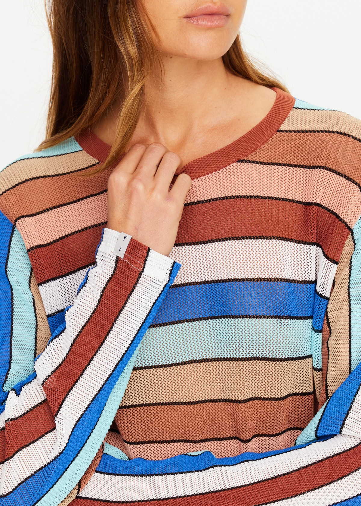 Iza Milla Long Sleeve Knit Top | Stripe - Image 8