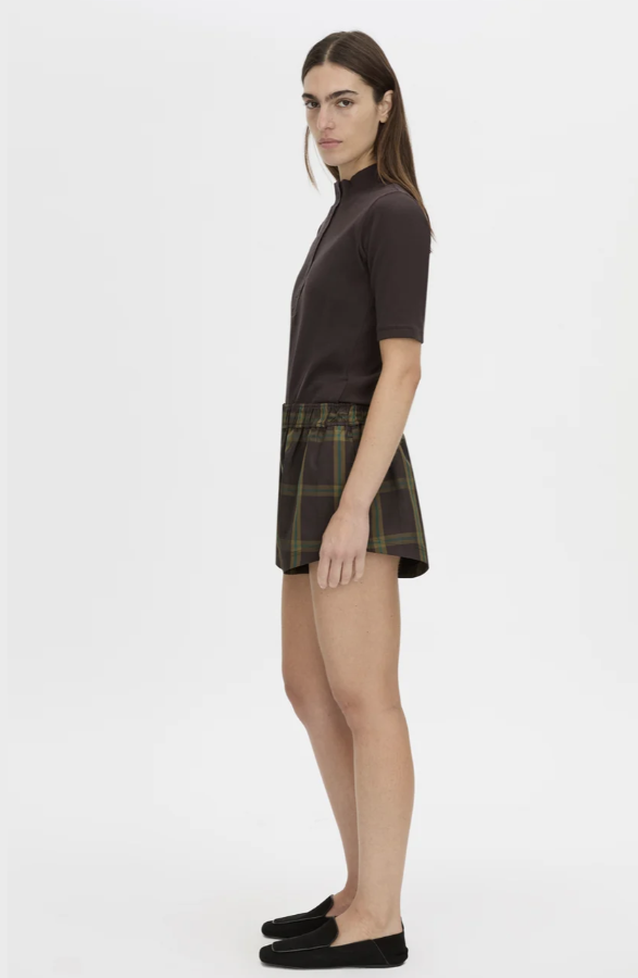 Aubrey Elbow Sleeve Rib Top | Hickory - Image 4