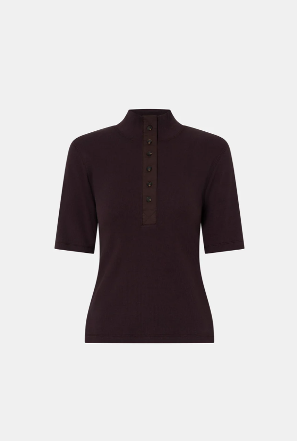 Aubrey Elbow Sleeve Rib Top | Hickory - Image 5