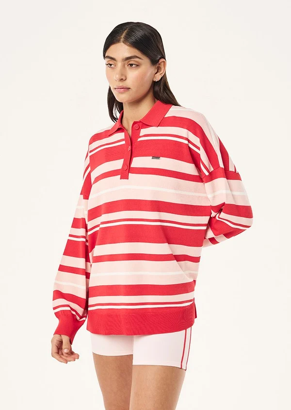 Strata Rugby Knit | Strawberry Stripe - Image 2
