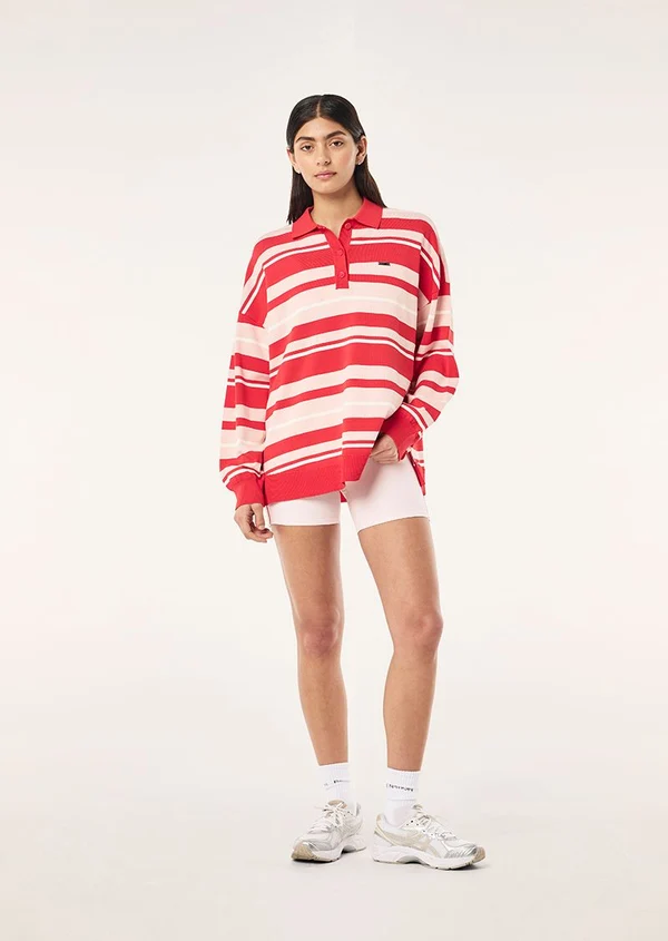 Strata Rugby Knit | Strawberry Stripe - Image 4