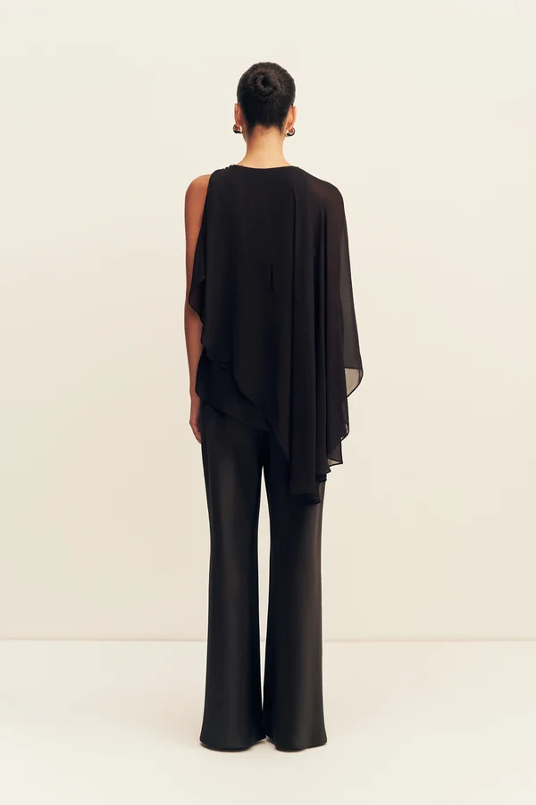 Amina Asymmetrical Tiered Top | Black - Image 5