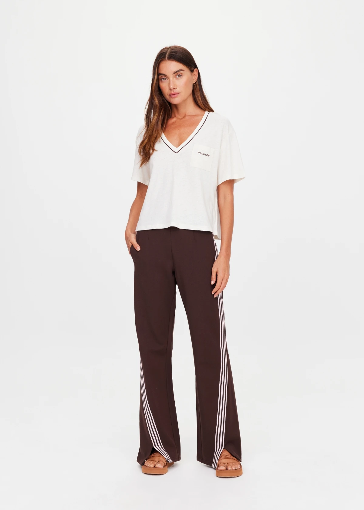 Elina V Neck Tee | Coconut - Image 3