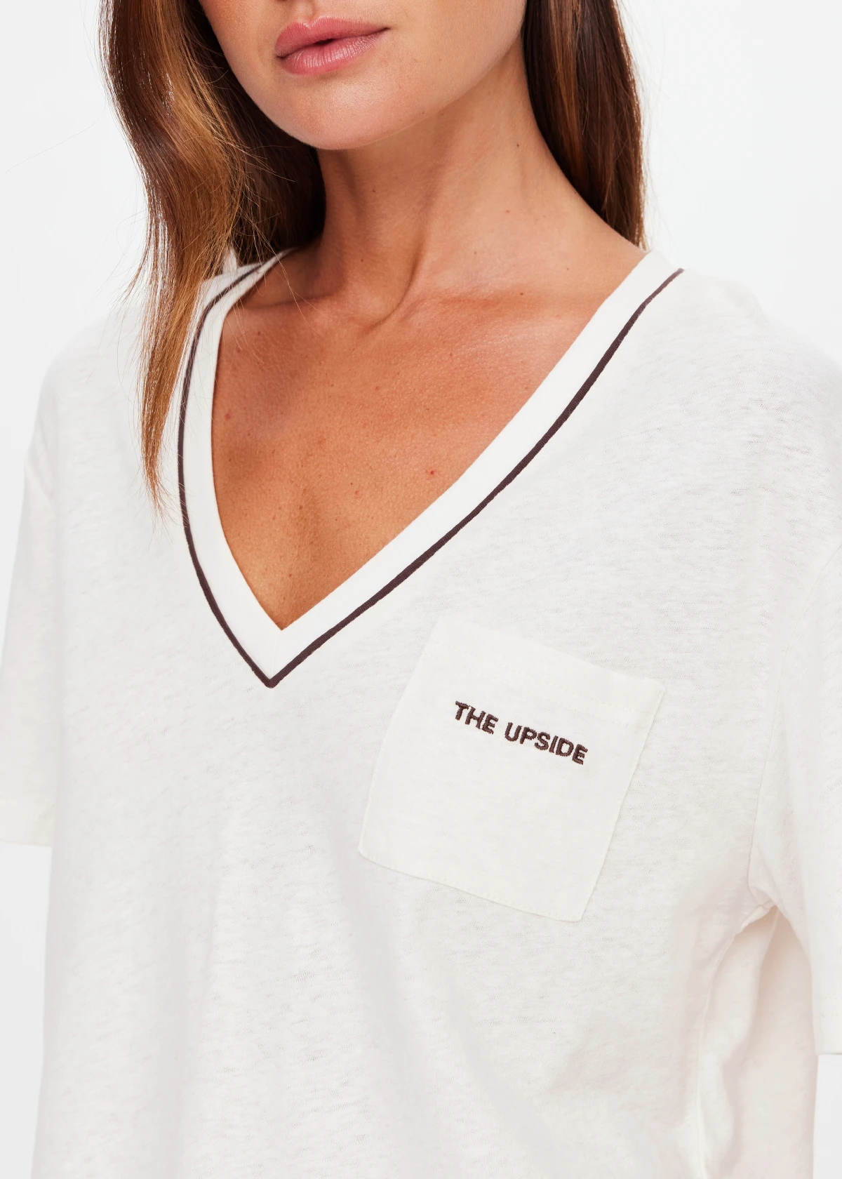 Elina V Neck Tee | Coconut - Image 6