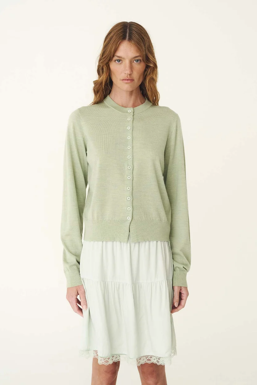 Maeve Merino Spring Cardigan | Sage - Image 2