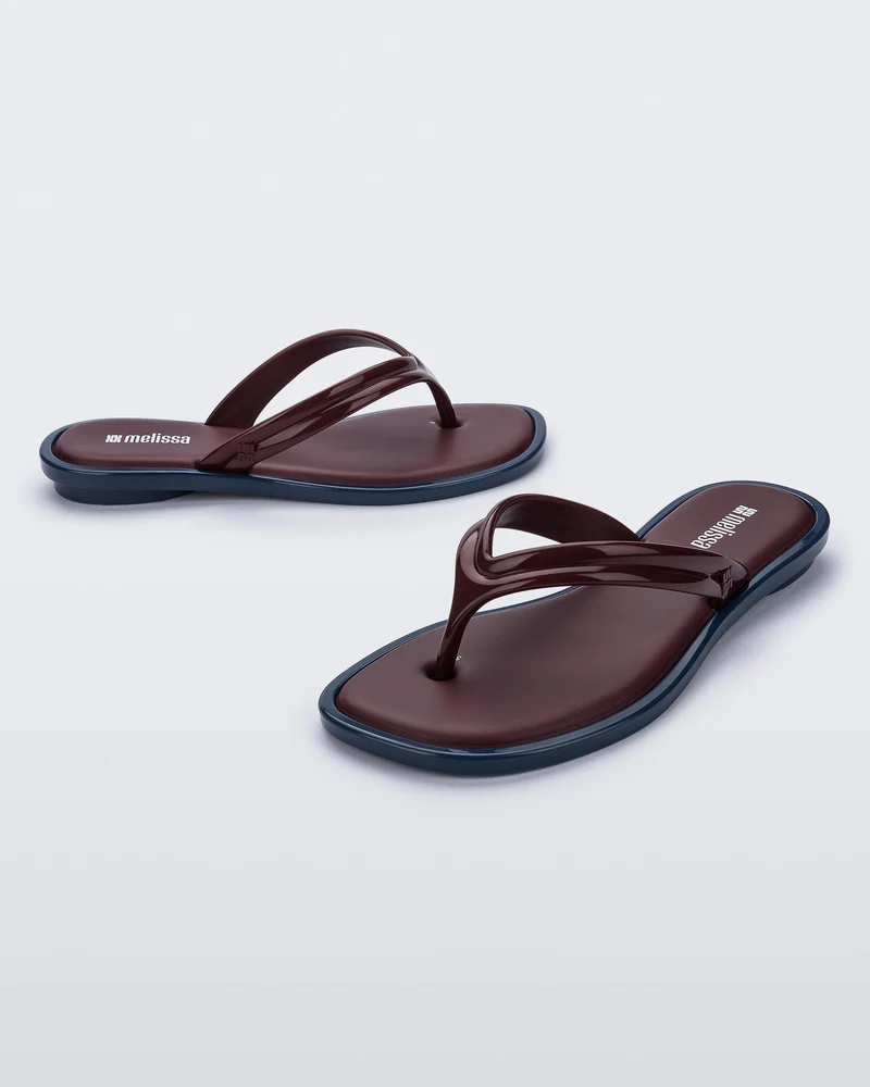 Melissa Wave Flip Flop | Blue/Burgundy