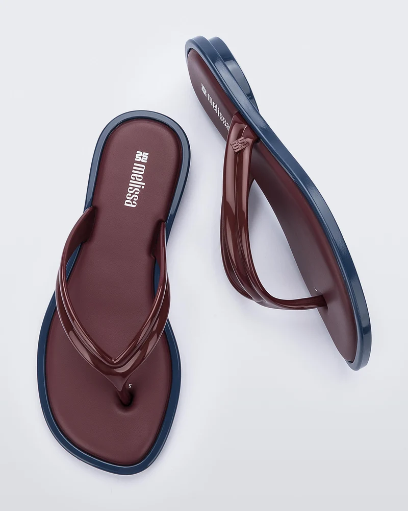 Melissa Wave Flip Flop | Blue/Burgundy - Image 3