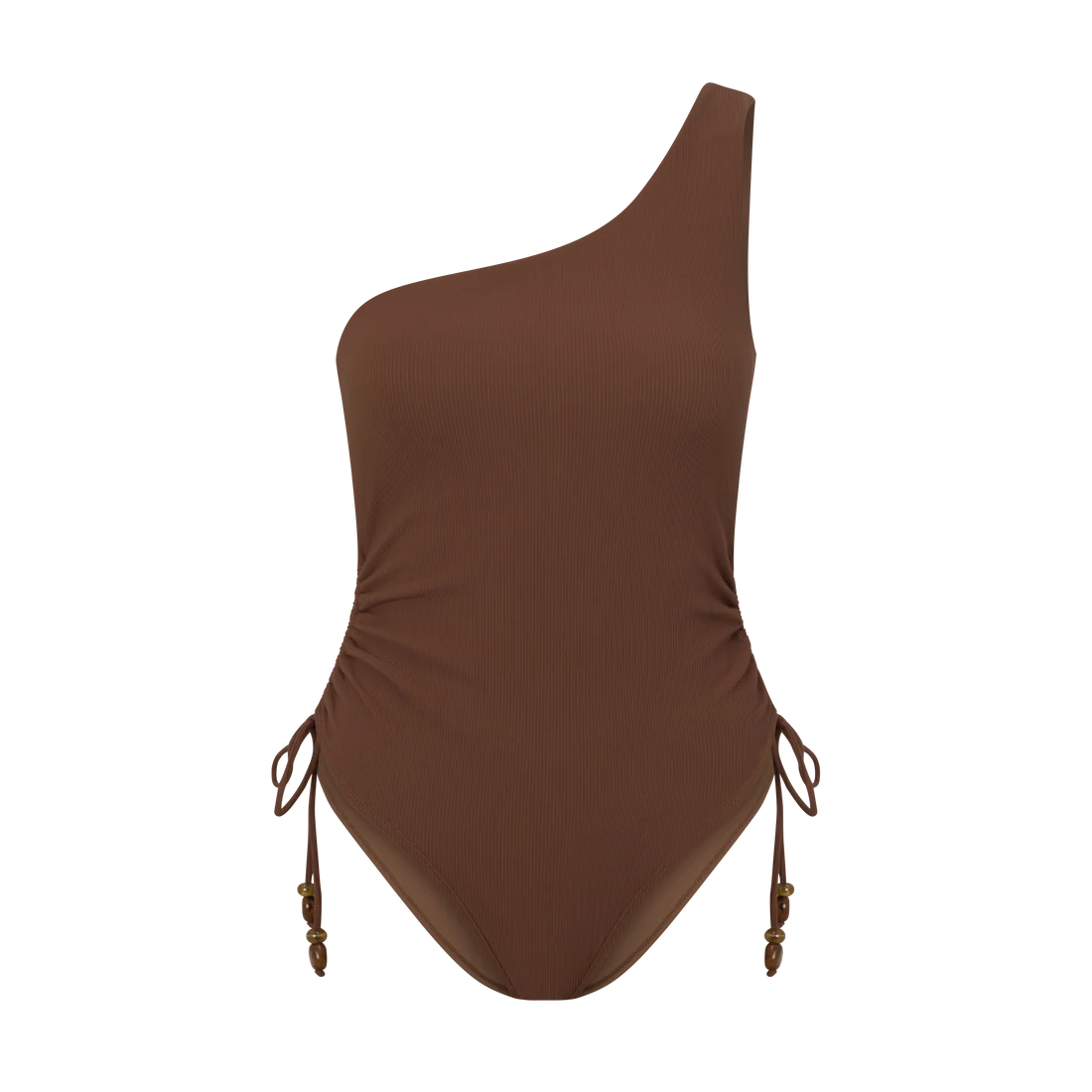 One Shoulder Ruched One Piece | Choc - Image 2
