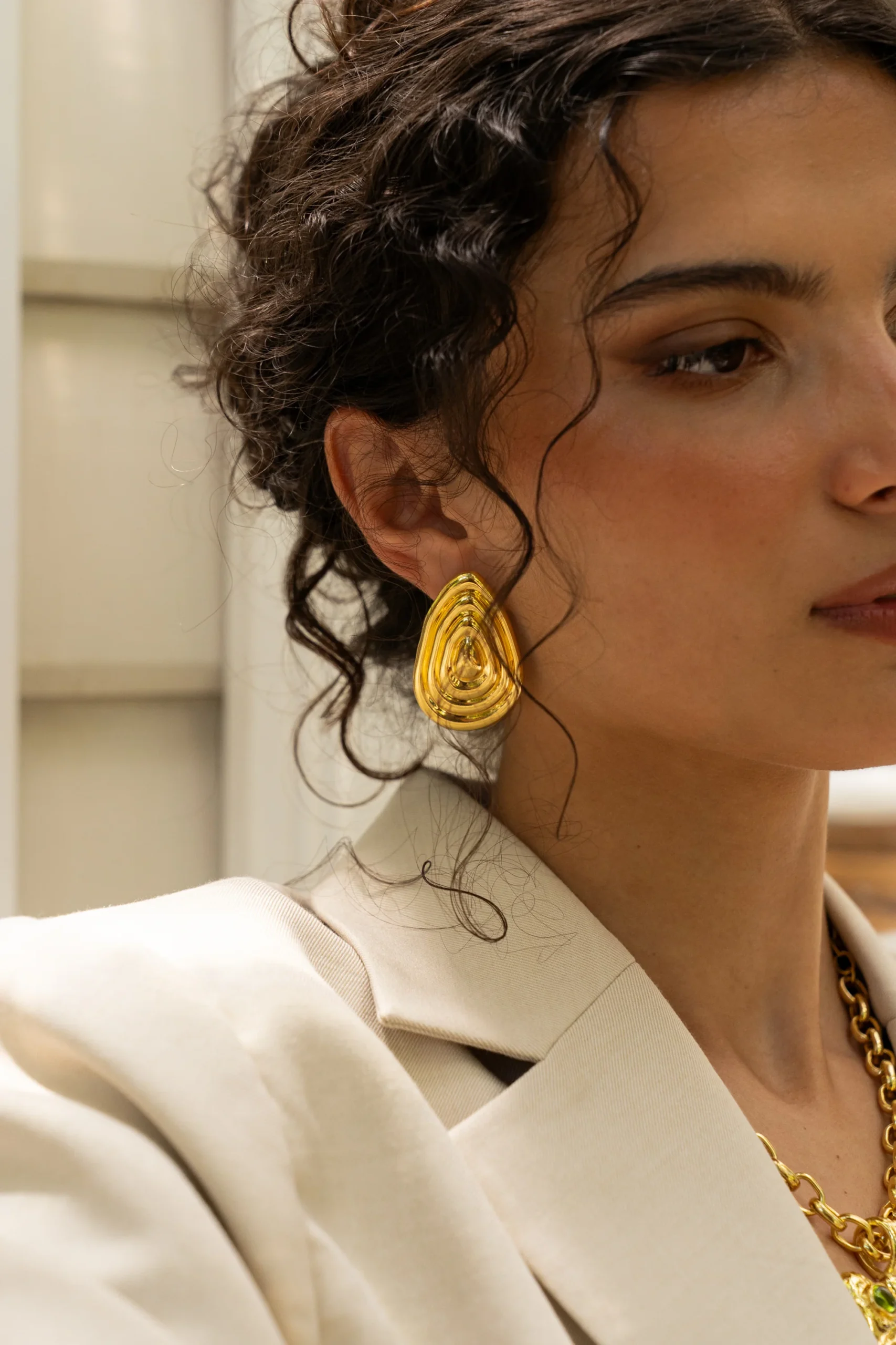Salma Earrings | Gold - Image 3