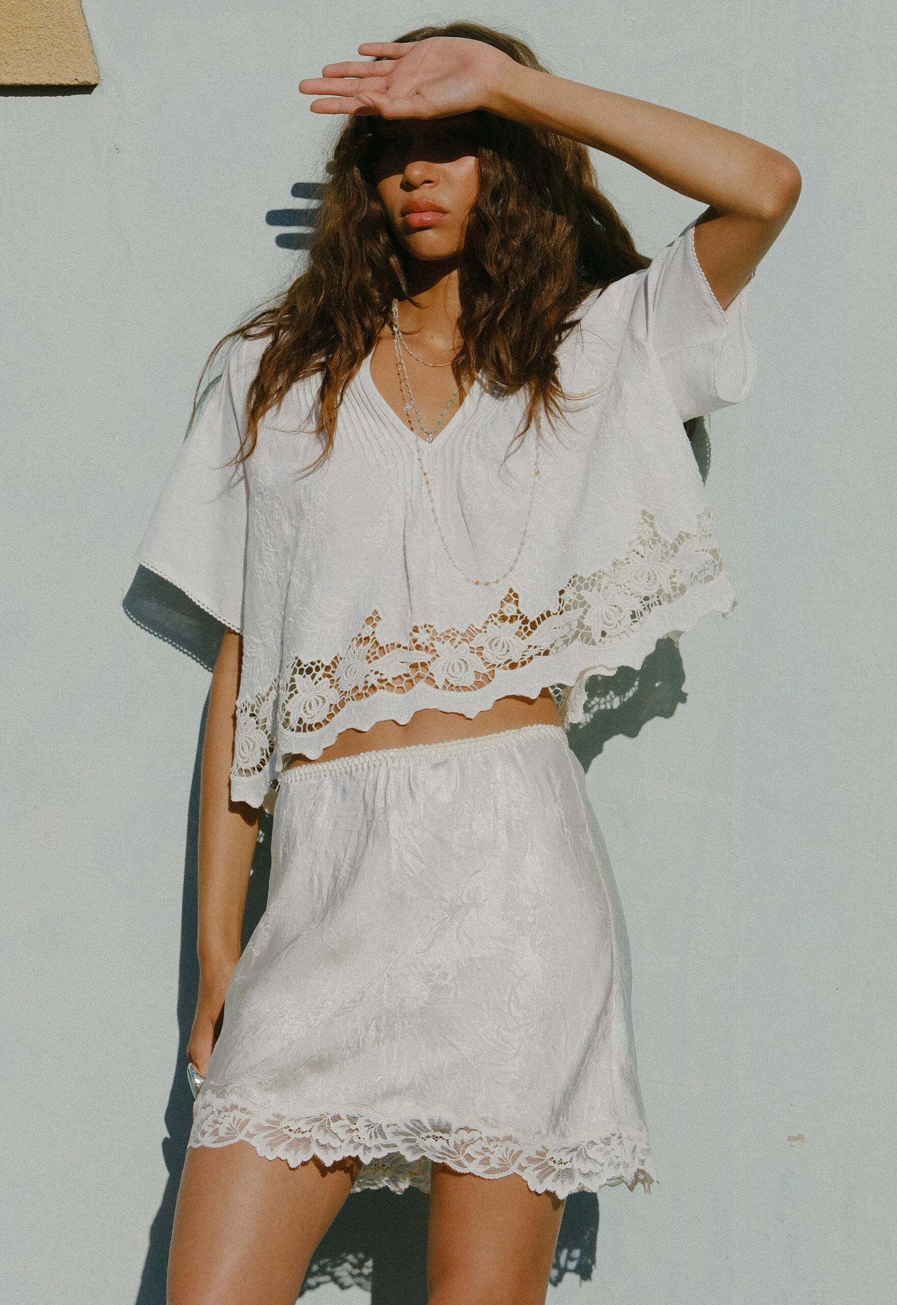 Dubois Bias Mini Skirt | Pearl - Image 10
