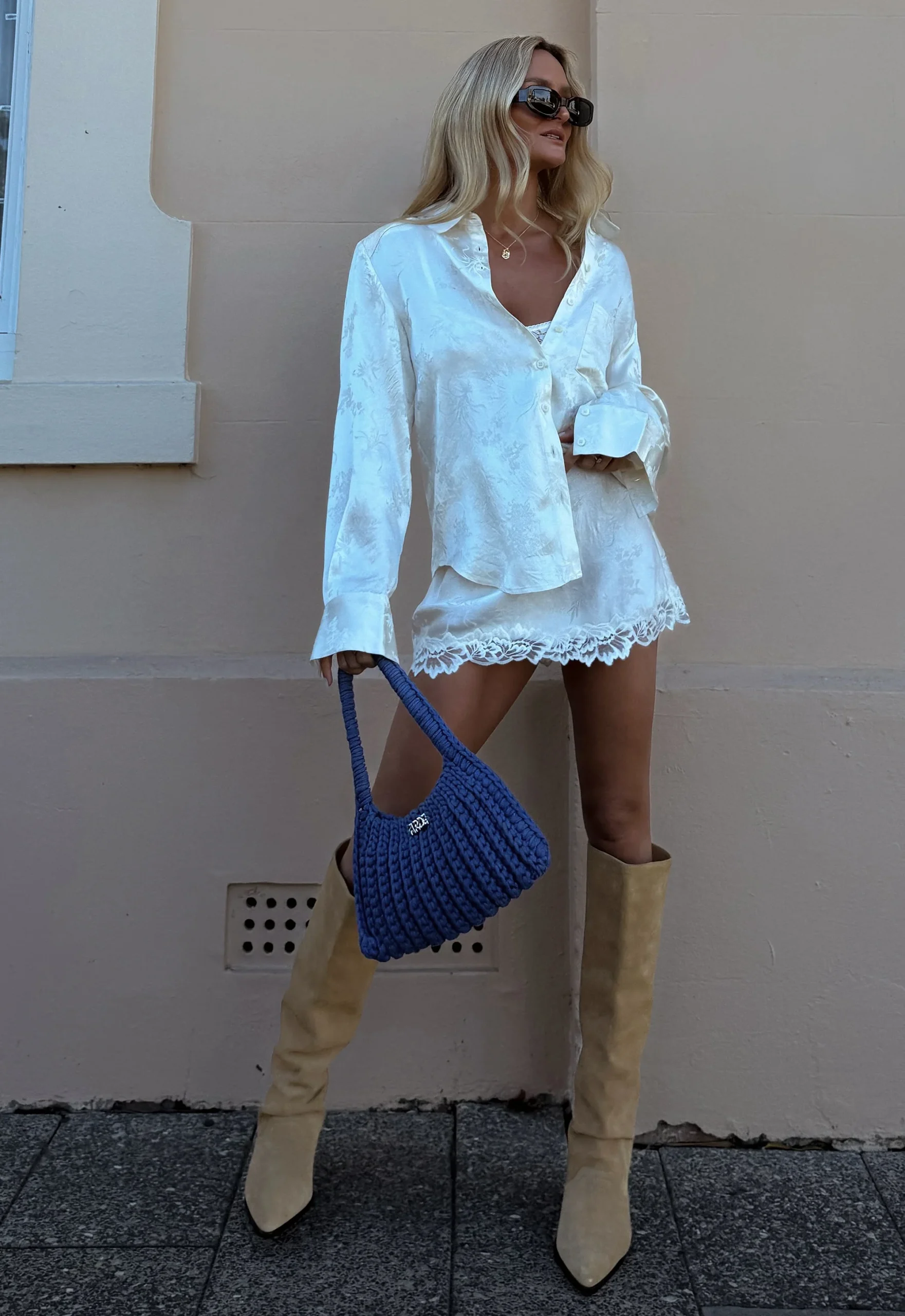Dubois Bias Mini Skirt | Pearl - Image 3