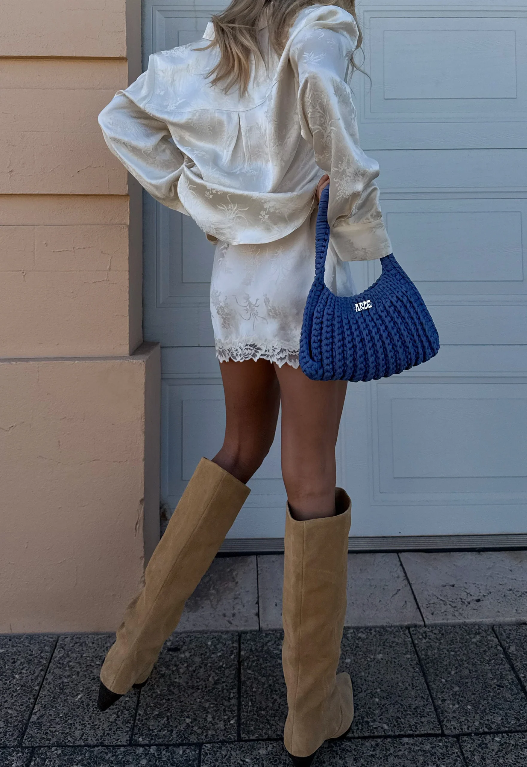 Dubois Bias Mini Skirt | Pearl - Image 4