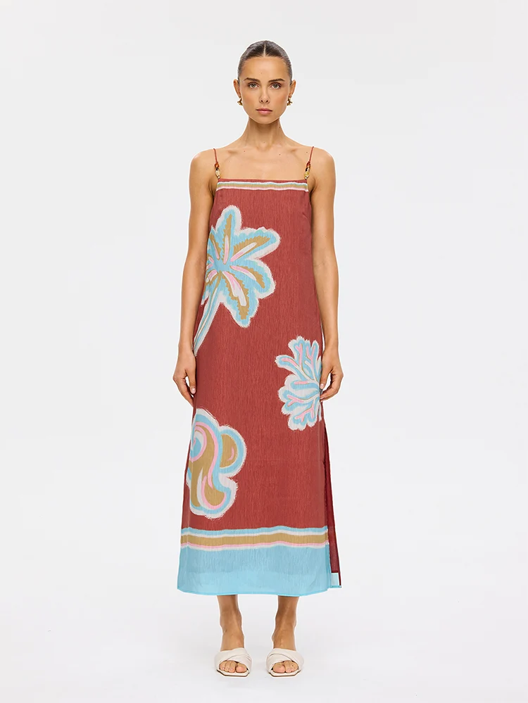 Enzo Midi Dress | Maroon