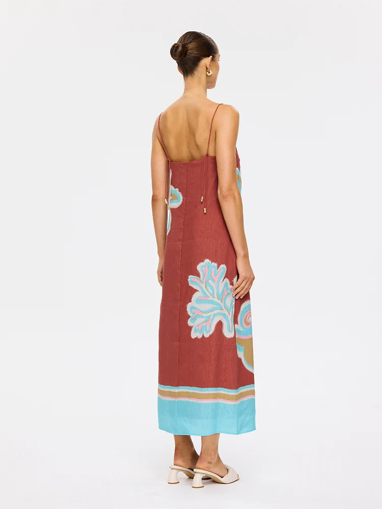 Enzo Midi Dress | Maroon - Image 4