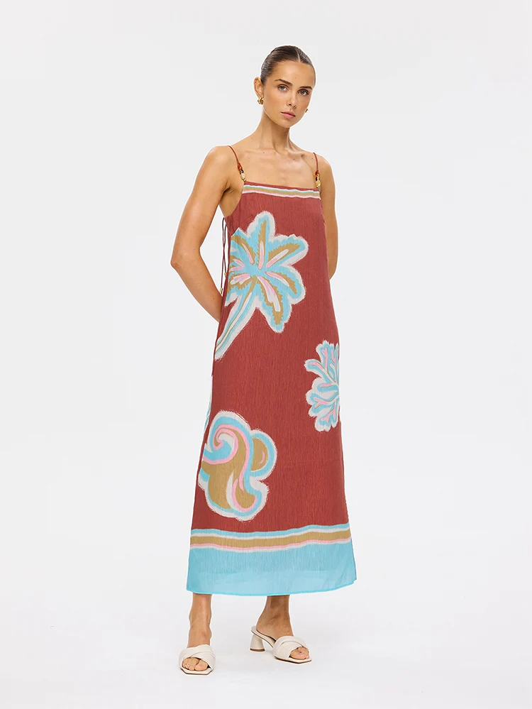 Enzo Midi Dress | Maroon - Image 7