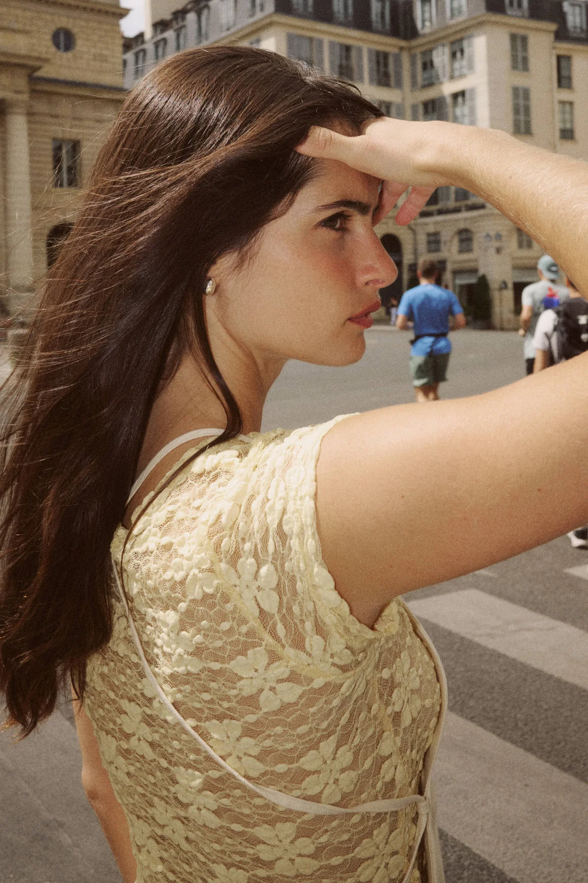 Galo Wildflower Lace Tee | Lemon - Image 4