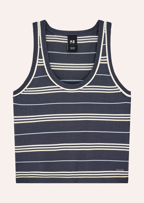 Retreat Stripe Knit Tank | Marine Blue - Image 6