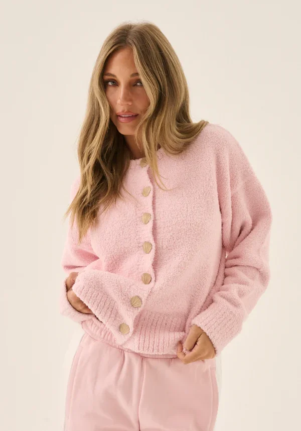 Aimes Shell Cardigan Ballet Pink 3