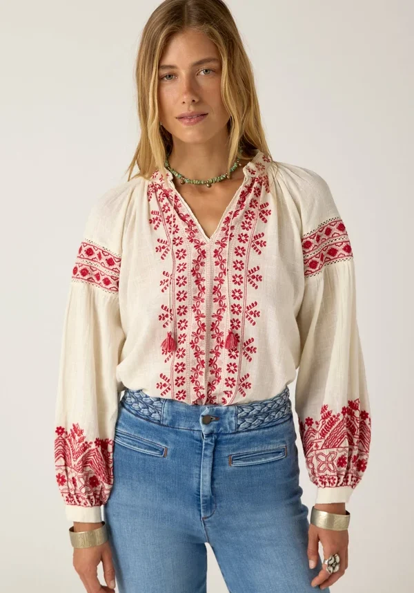 Antonella Blouse Cranberry 3