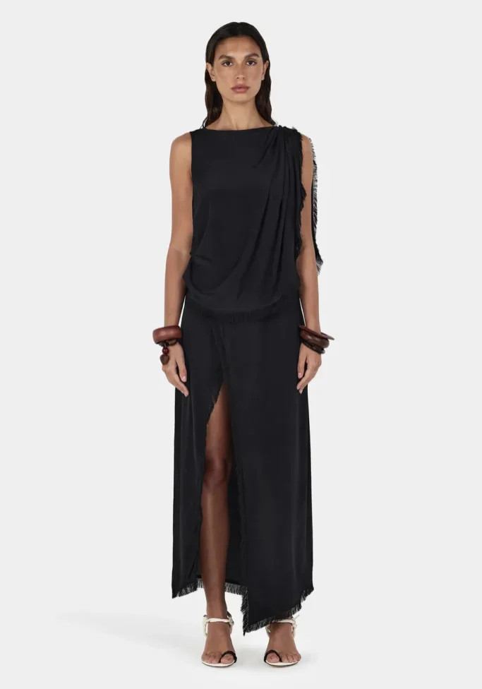 Arcadia Midi Dress Black 1