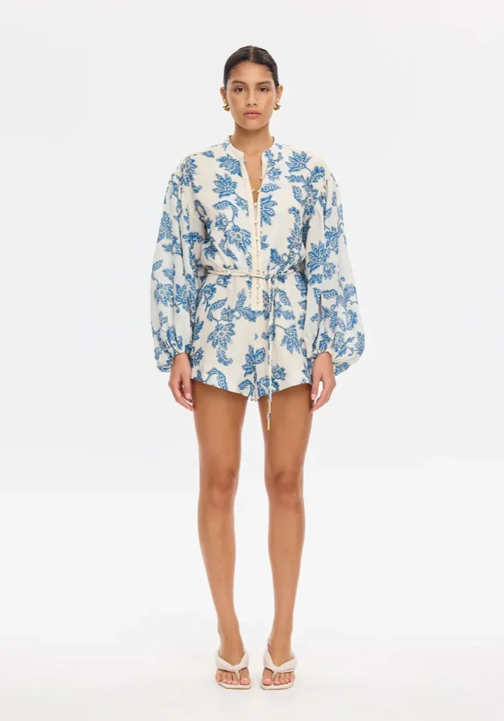 Bluebell Playsuit Blue Ecru 1