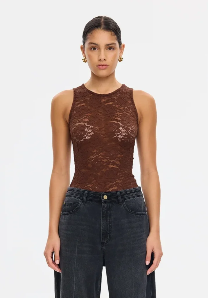 Bonnie Lace Tank Chocolate 1