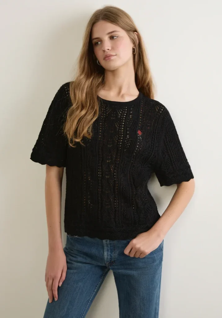 Callen Knit Tee Black 1