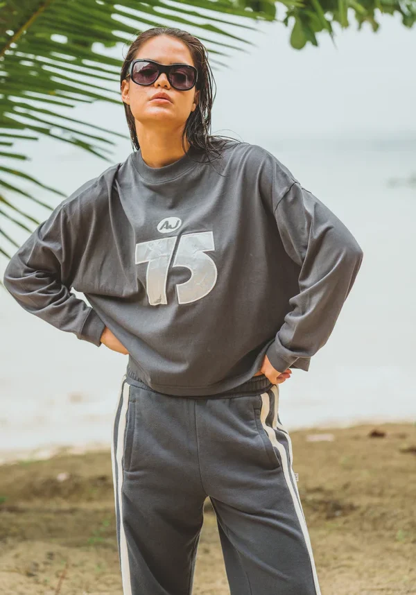 Daytona Long Sleeve Top Washed Black 1