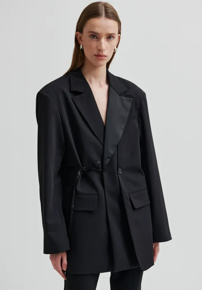 Drink Side Tie Blazer Black 1
