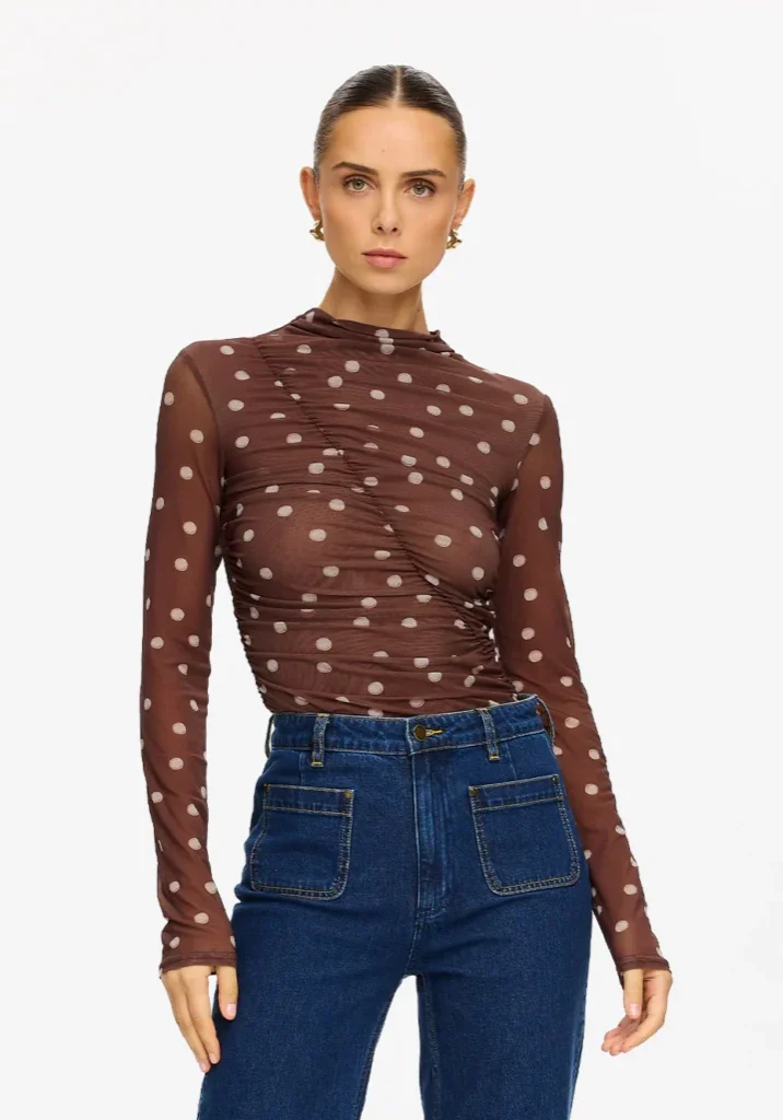 Edie Mesh Top Brown 1