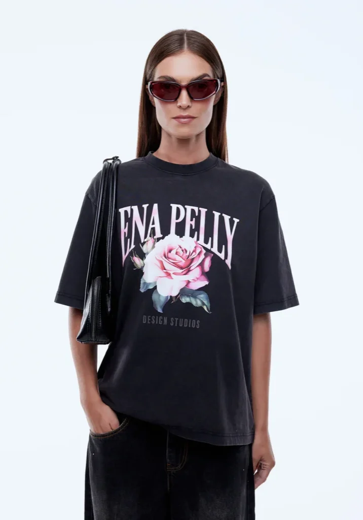 Ena Pelly Rose Tee Vintage Black 5