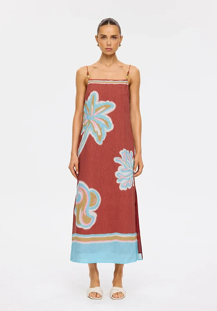 Enzo Midi Dress Maroon 1