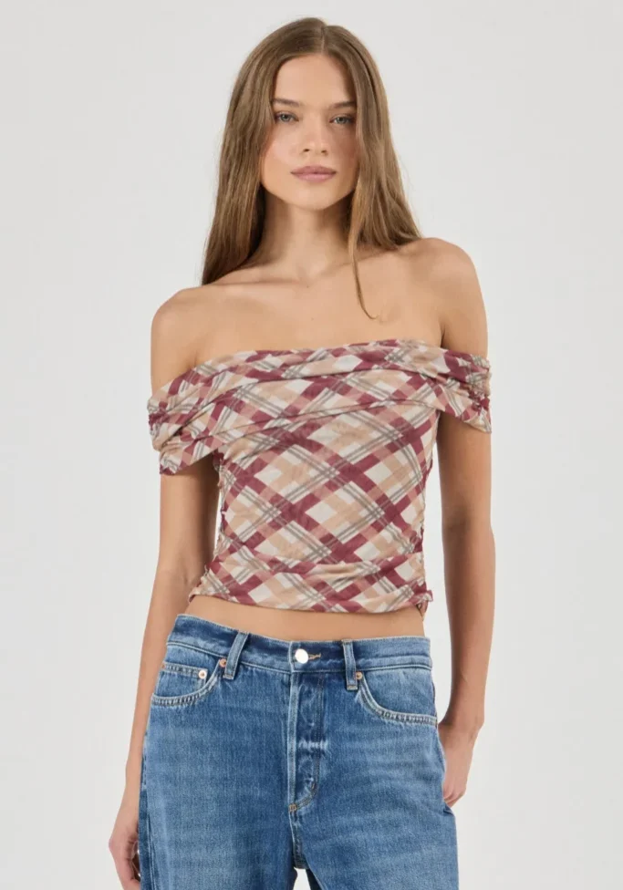 Field Lines Cold Shoulder Top Dark Cherry 1
