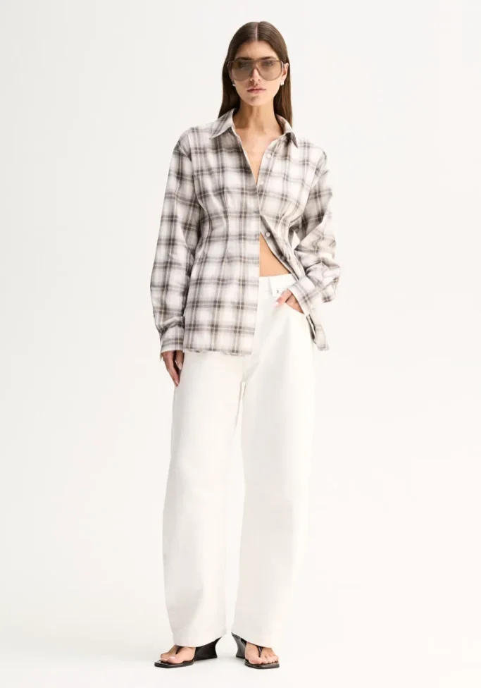 Heather Shirt White Check 1