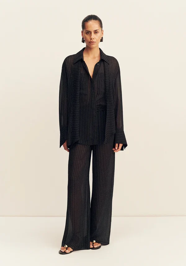 Irving Polka Dot Sheer Pant Black 1