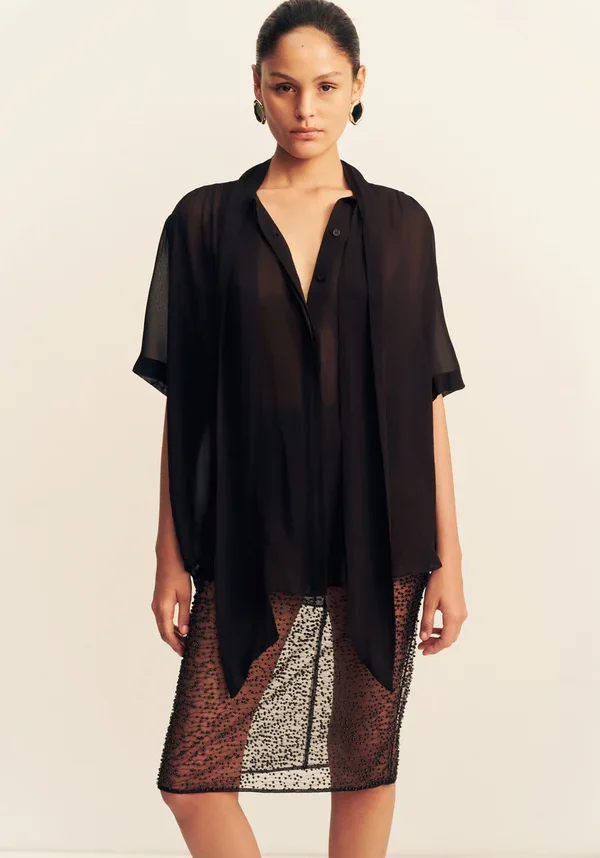 Juno Scarf Shirt Black 3