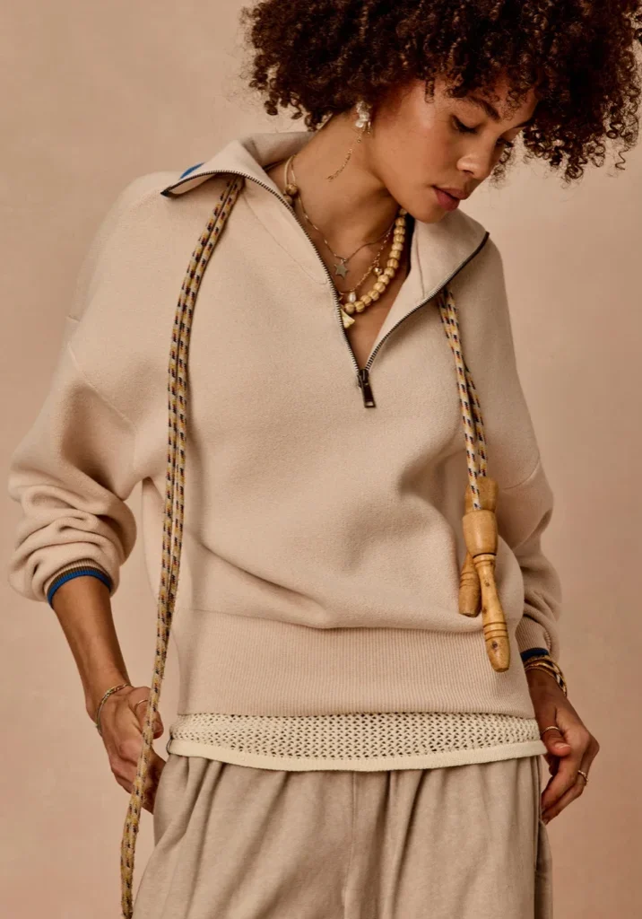 Kairo Half Zip Knit Cream 1